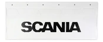 Брызговики 670х270мм "SCANIA" (черный) Белая Резина