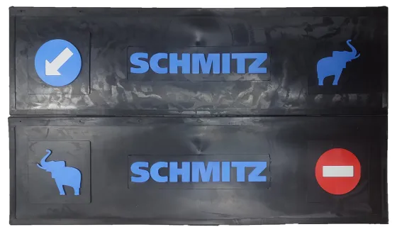 Брызговики длинномер 1200х350мм из 2-х частей SCHMITZ Синяя надпись LUX РБ