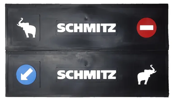 Брызговики длинномер 1200х350мм из 2-х частей SCHMITZ Белая надпись LUX РБ