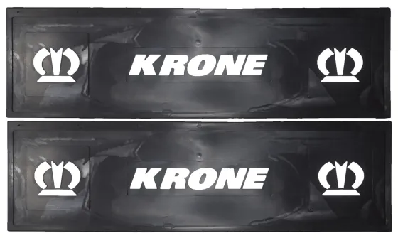Брызговики длинномер 1200х350мм из 2-х частей KRONE Белая надпись LUX РБ