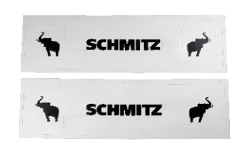 Брызговики длинномер 1200х350мм из 2-х частей (белая резина) SCHMITZ (стрелка+слон) черный