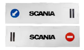 Брызговики длинномер 1200х350мм из 2-х частей (белая резина) SCANIA (стрелка) черный