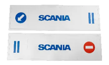 Брызговики длинномер 1200х350мм из 2-х частей (белая резина) SCANIA (стрелка) синий