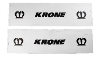 Брызговики длинномер 1200х350мм из 2-х частей (белая резина) KRONE (корона) черный