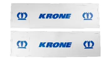 Брызговики длинномер 1200х350мм из 2-х частей (белая резина) KRONE (корона) синий