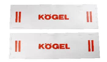 Брызговики длинномер 1200х350мм из 2-х частей (белая резина) KOGEL красный