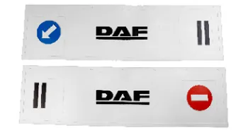 Брызговики длинномер 1200х350мм из 2-х частей (белая резина) DAF (стрелка) черный
