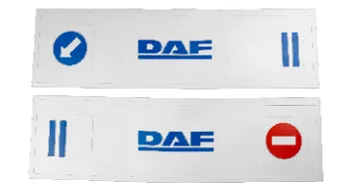 Брызговики длинномер 1200х350мм из 2-х частей (белая резина) DAF (стрелка) синий