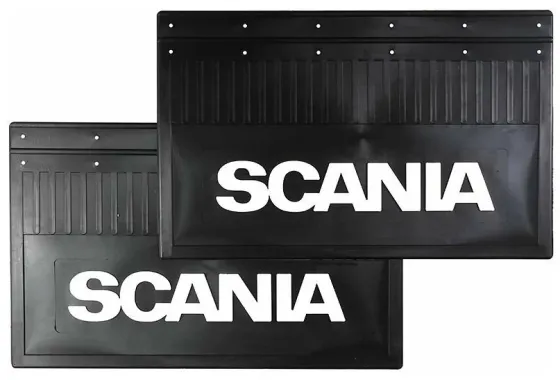Брызговики 600х370мм (SCANIA) белая надпись LUX РБ