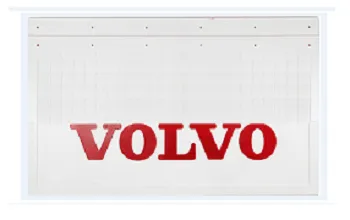 Брызговики 600х370мм "VOLVO" (красный) Белая Резина