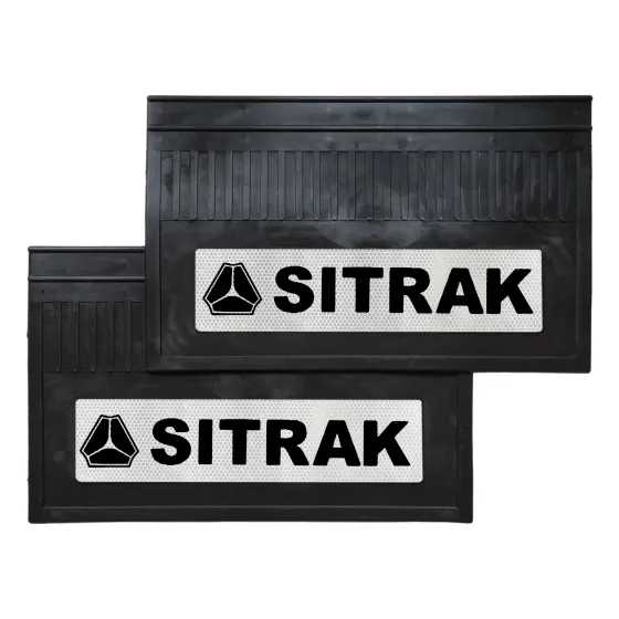 Брызговики 600х370мм "SITRAK" (Черный) с светоотражающей белой основой