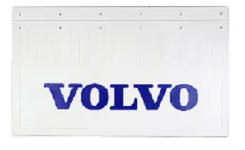 Брызговики 600х370мм "VOLVO" (синий) Белая Резина