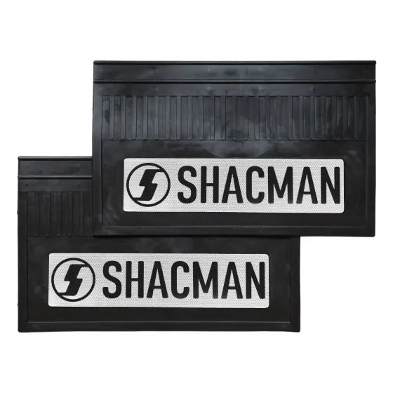 Брызговики 600х370мм "SHACMAN" с белой светоотражающей основой