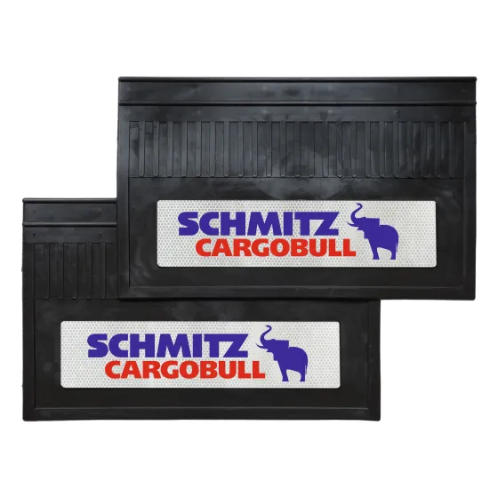 Брызговики 600х370мм "SCHMITZ CARGOBULL + слон" с светоотражающей белой основой