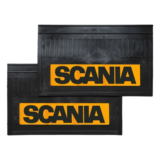Брызговики 600х370мм "SCANIA" с светоотражающей ЖЕЛТОЙ основой