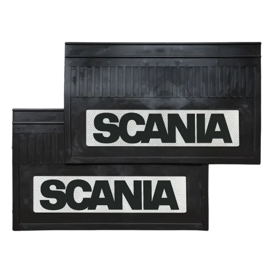 Брызговики 600х370мм "SCANIA" с светоотражающей белой основой