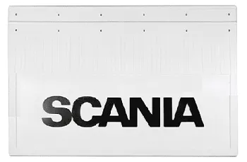 Брызговики 600х370мм "SCANIA" (черный) Белая Резина LUX РБ