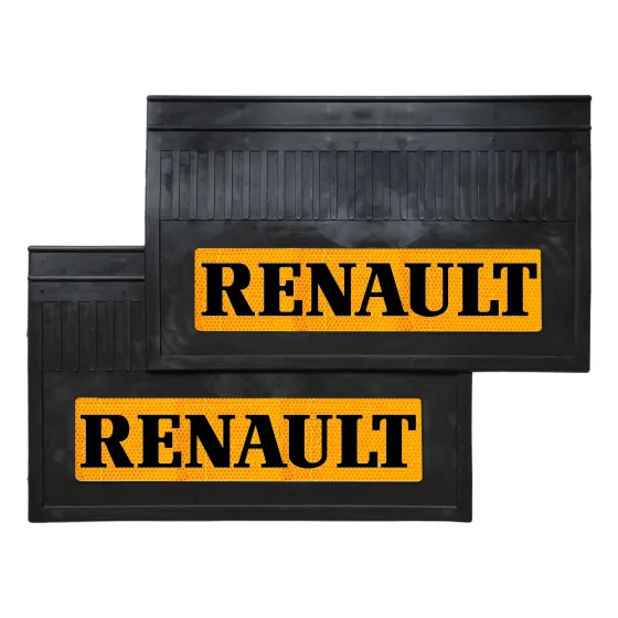 Брызговики 600х370мм "RENAULT" с светоотражающей желтой основой