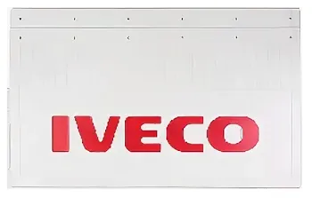 Брызговики 600х370мм "IVECO" (красный) Белая Резина