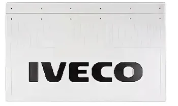 Брызговики 600х370мм "IVECO" (черный) Белая Резина