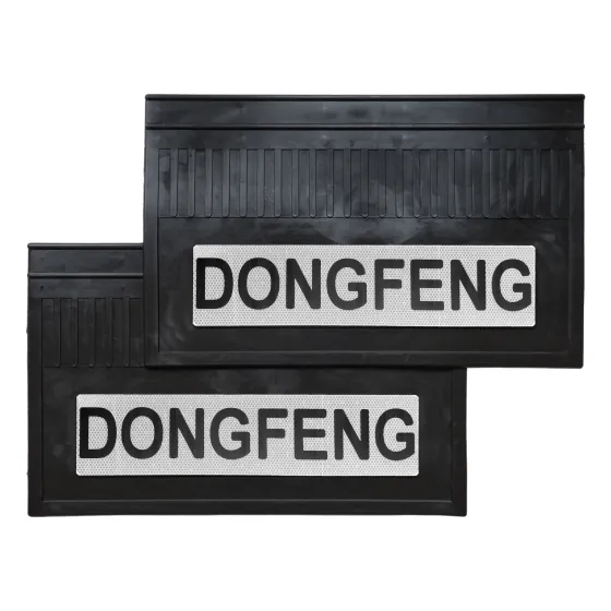 Брызговики 600х370мм "DONGFENG" с белой светоотражающей основой