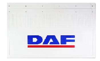 Брызговики 600х370мм "DAF"  (синий) C КРАСНОЙ ПОЛОСОЙ Белая Резина LUX РБ
