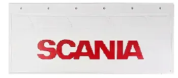 Брызговики 670х270мм "SCANIA" (красный) Белая Резина LUX РБ
