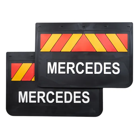 Брызговики 600х370мм MERCEDES LUX PRO (Красный/Желтый)