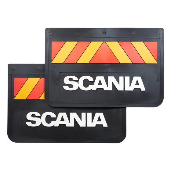 Брызговики 600х370мм SCANIA LUX PRO (Красный/Желтый)