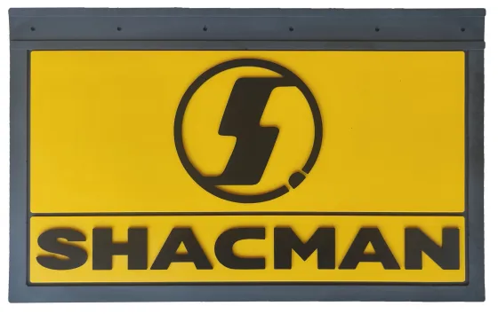 Брызговики 600х370мм (SHACMAN) объемный Черный/Желтый LUX