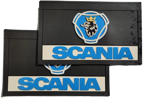 Брызговики 600х370мм (SCANIA) синий объемный текст+знак LUX