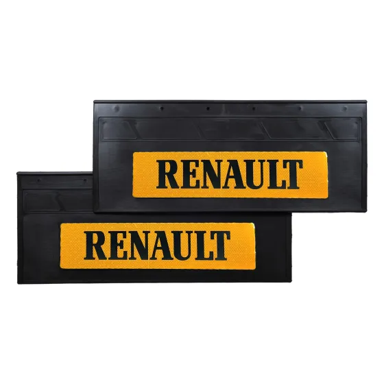 Брызговики 670х270мм "RENAULT" с светоотражающей ЖЕЛТОЙ основой