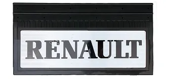 Брызговики 670х270мм "RENAULT" (черный) с светоотражающей белой основой