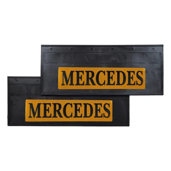 Брызговики 670х270мм "MERCEDES" с светоотражающей ЖЕЛТОЙ основой