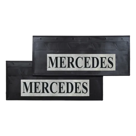 Брызговики 670х270мм "MERCEDES" с светоотражающей белой основой