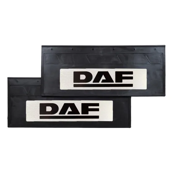 Брызговики 670х270мм "DAF" (черный) с светоотражающей белой основой
