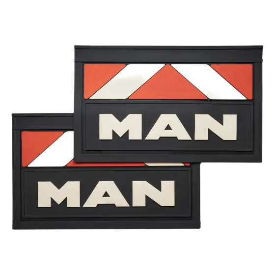 Брызговики 600х370мм (MAN) объемный текст, кр./бел. полоса LUX