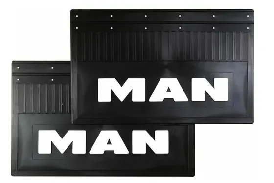 Брызговики 600х370мм (MAN) белая надпись LUX РБ