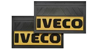 Брызговики 600х370мм (IVECO) желтая основа объемный текст LUX
