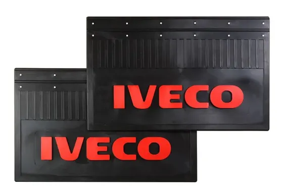 Брызговики 600х370мм (IVECO) красная надпись LUX РБ