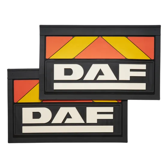 Брызговики 600х370мм (DAF) объемный текст, кр./желт. полоса LUX