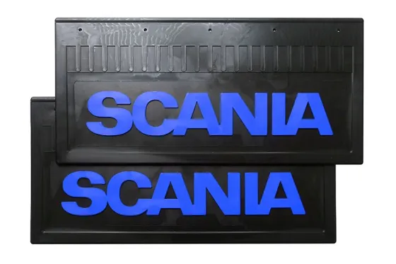 Брызговики 520х250 (SCANIA) синяя надпись LUX РБ