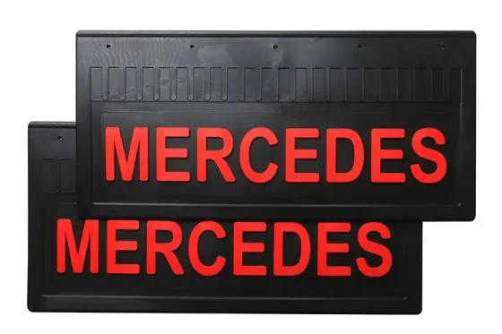 Брызговики 520х250 (MERCEDES) красная надпись LUX РБ