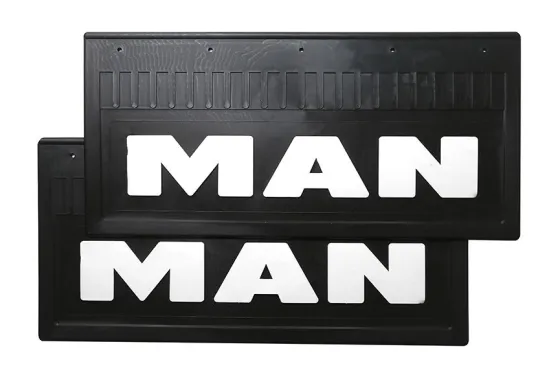 Брызговики 520х250 (MAN) белая надпись LUX РБ
