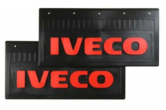 Брызговики 520х250 (IVECO) красная надпись LUX РБ