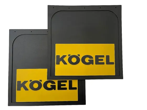Брызговики 400х400мм (KOGEL) желтая основа объемный текст LUX