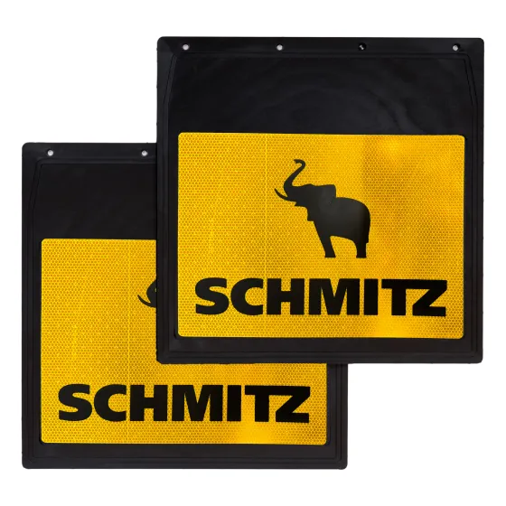 Брызговики 400х400мм "SCHMITZ + СЛОН" с светоотражающей ЖЕЛТОЙ основой