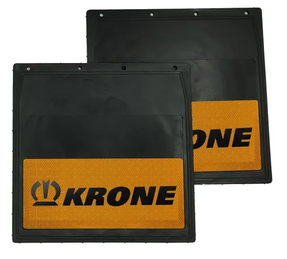 Брызговики 400х400мм "KRONE+КОРОНА" знак с светоотражающей ЖЕЛТОЙ основой