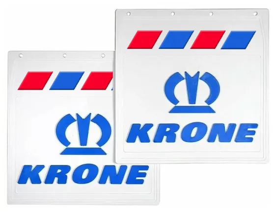 Брызговики 400х400мм "KRONE + Корона" (Синий) Белая Резина LUX PRO