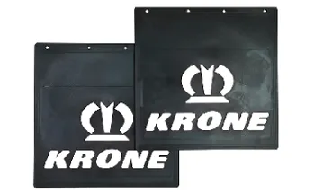 Брызговики 400х400 (KRONE + знак) белая надпись LUX РБ